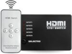 ⁦Mini 5 Port 4K Video HDMI Switch Switcher HDMI Splitter with IR Remote Splitter Box⁩ - الصورة ⁦5⁩