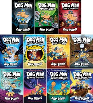 Dog man 11 Books ( black and white edition ) For children